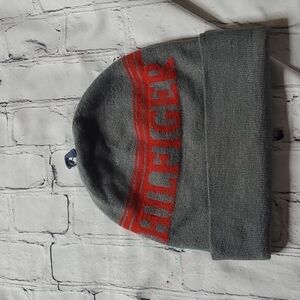 Tommy Hilfiger Grey Red Logo Beanie NWOT